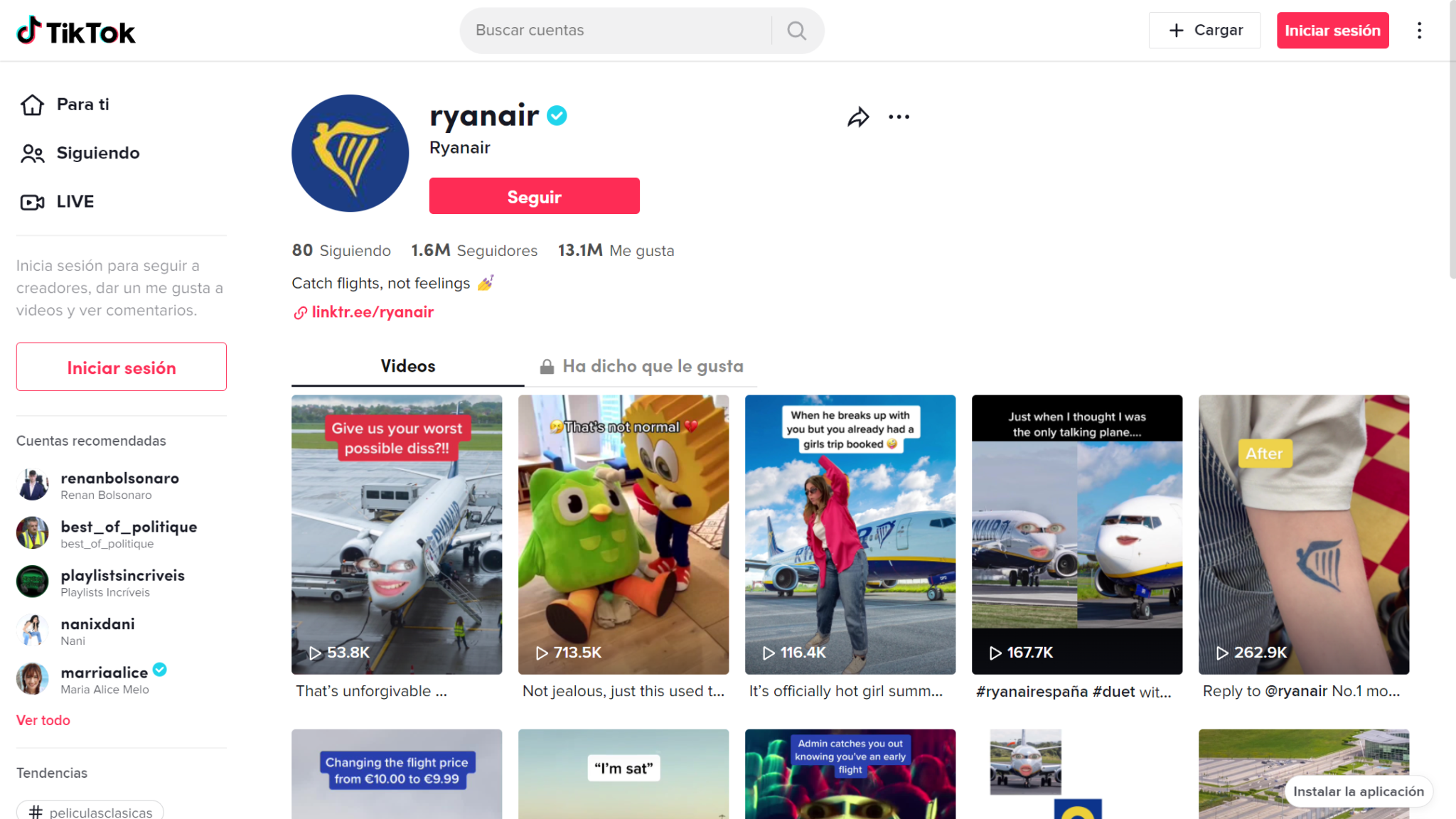 TikTok-Ryanair